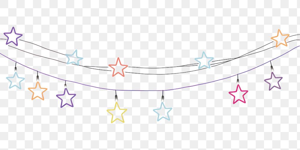 PNG Star string shape border drawing bow illuminated.