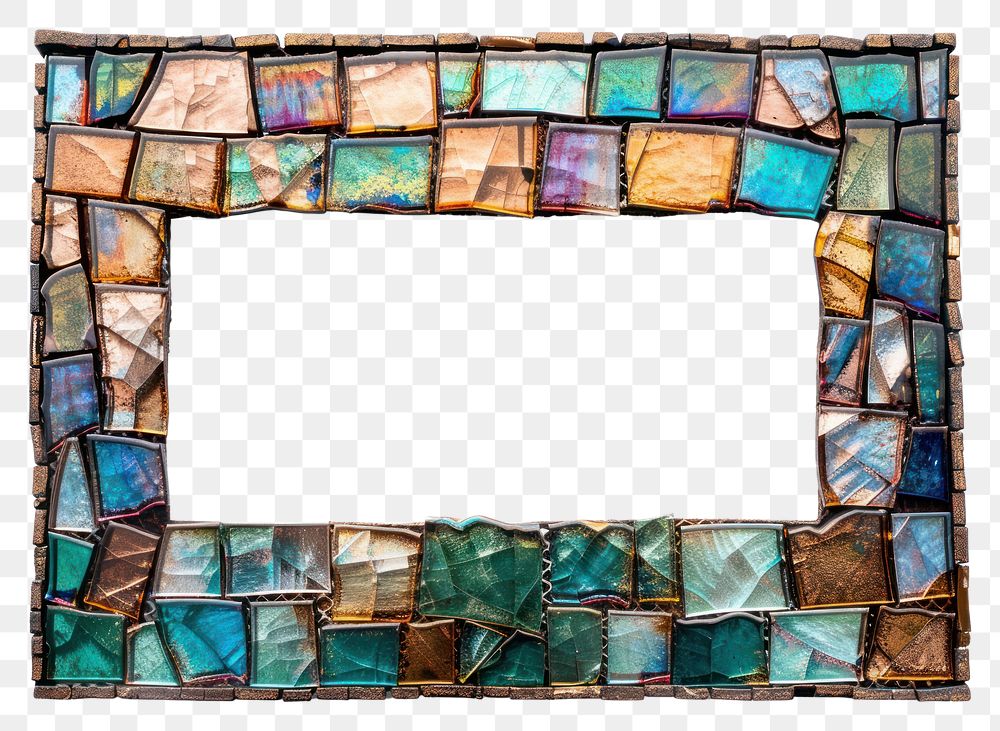 PNG Copper iridescent art rectangle frame.