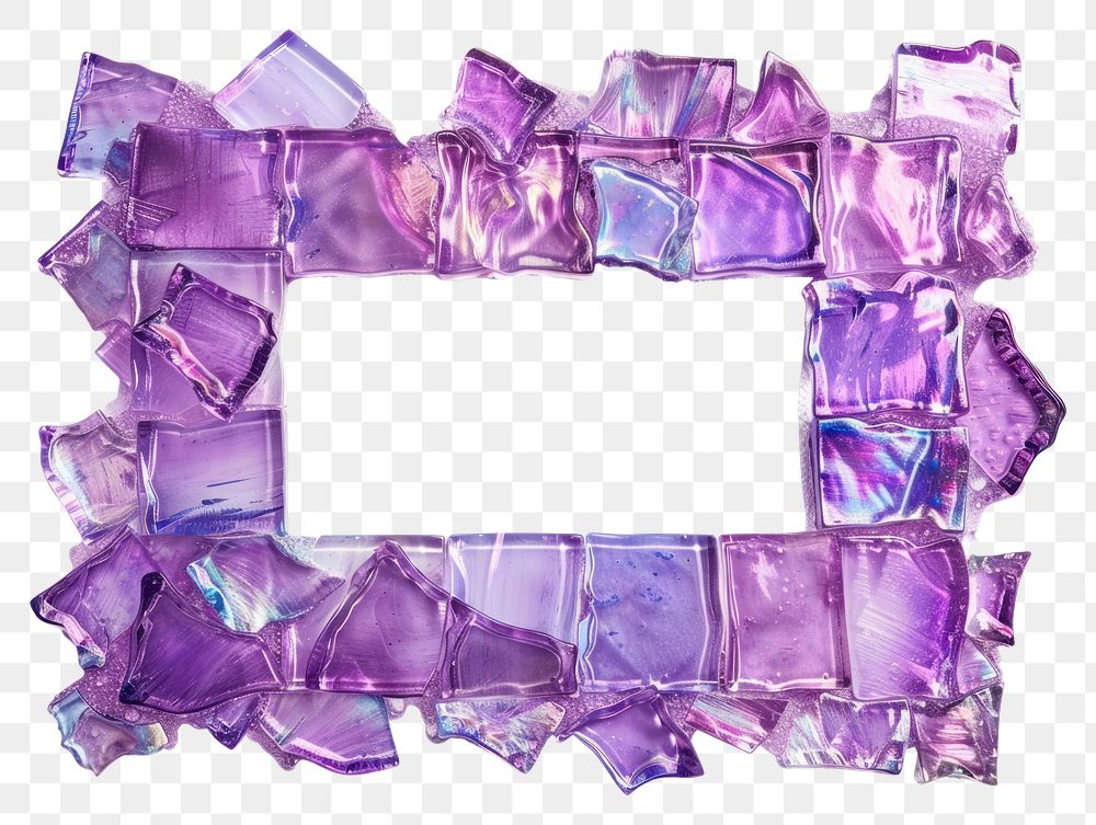 PNG Purple iridescent rectangle gemstone amethyst.