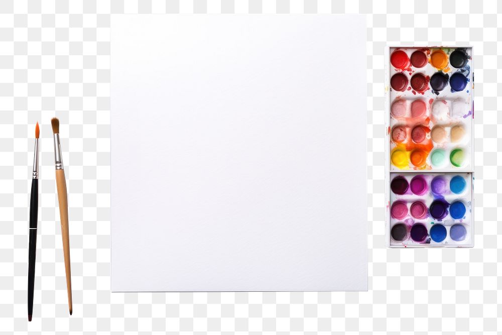 PNG Water color product palette brush white background.