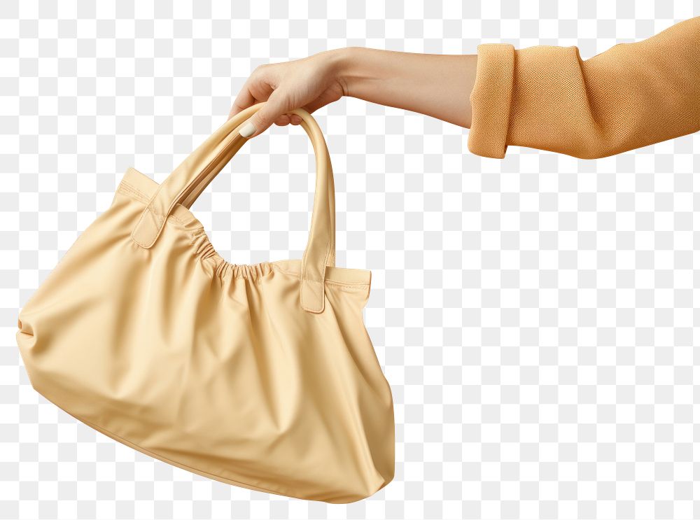 PNG Hand holding bag handbag purse accessories.