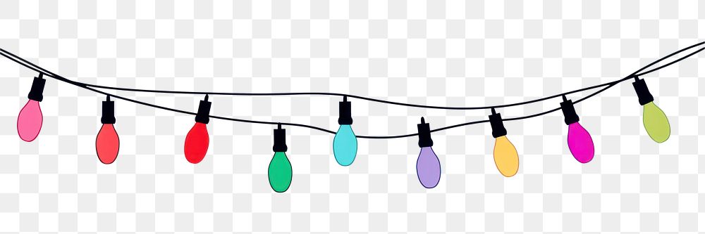 PNG Colorful christmas light line white background transportation.