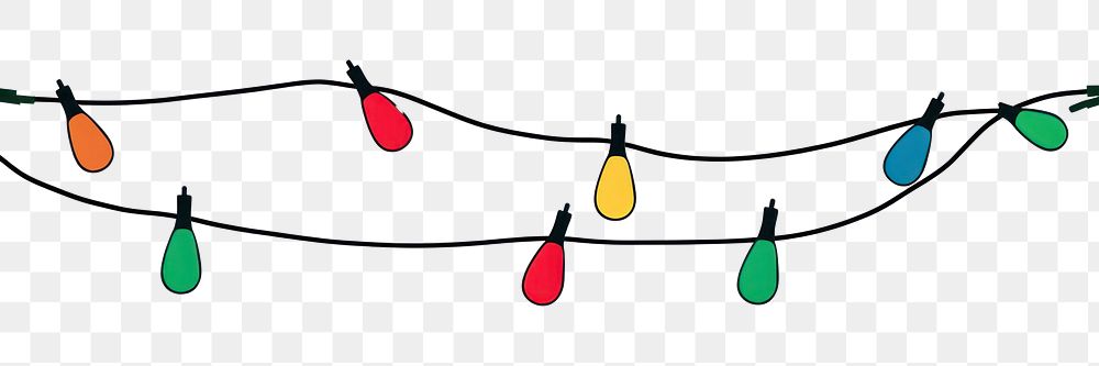PNG Colorful christmas light string line christmas lights white background.