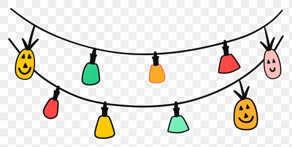 PNG Halloween light string line illuminated electricity.