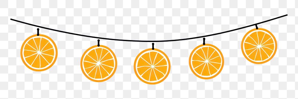 PNG Orange christmas light string grapefruit lemon line.