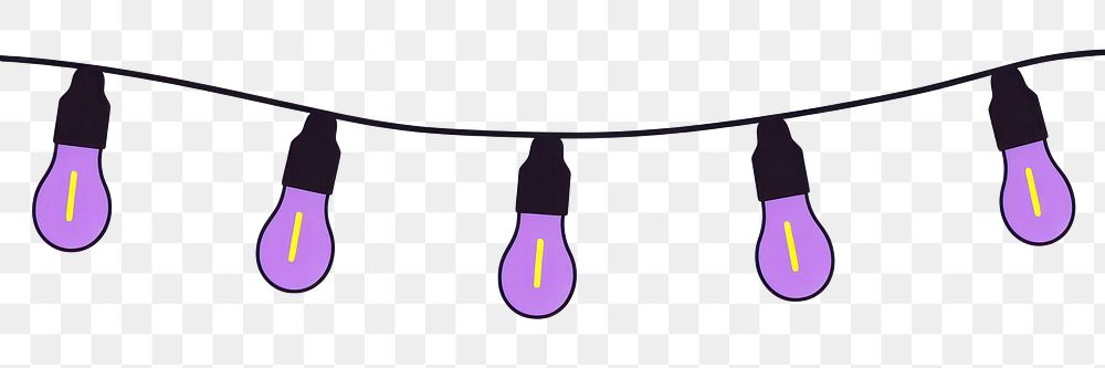 PNG Purple christmas light string lightbulb line white background.