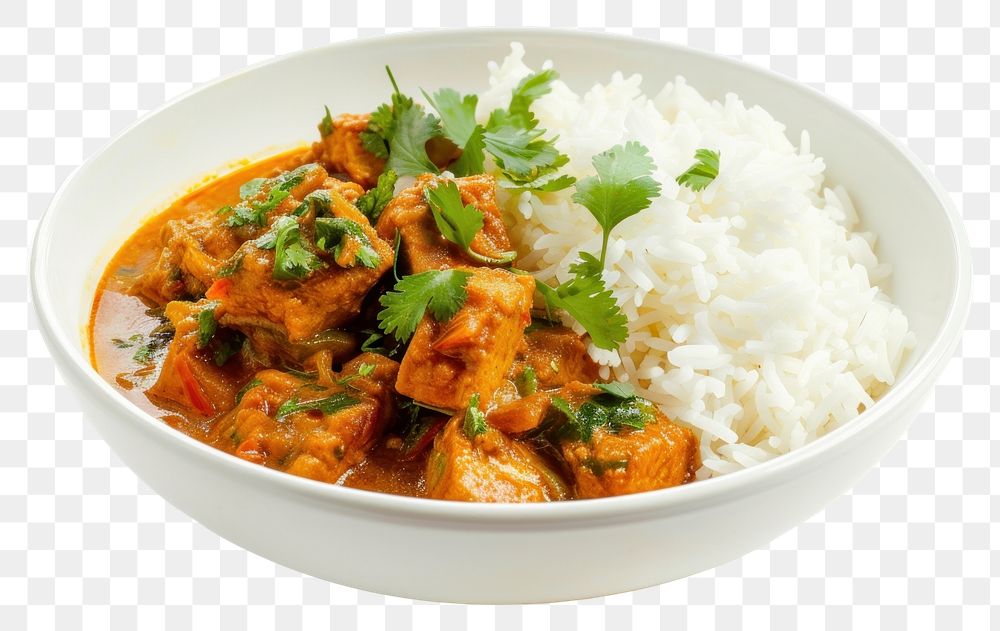 PNG Delicious Thai curry food meat meal white background.