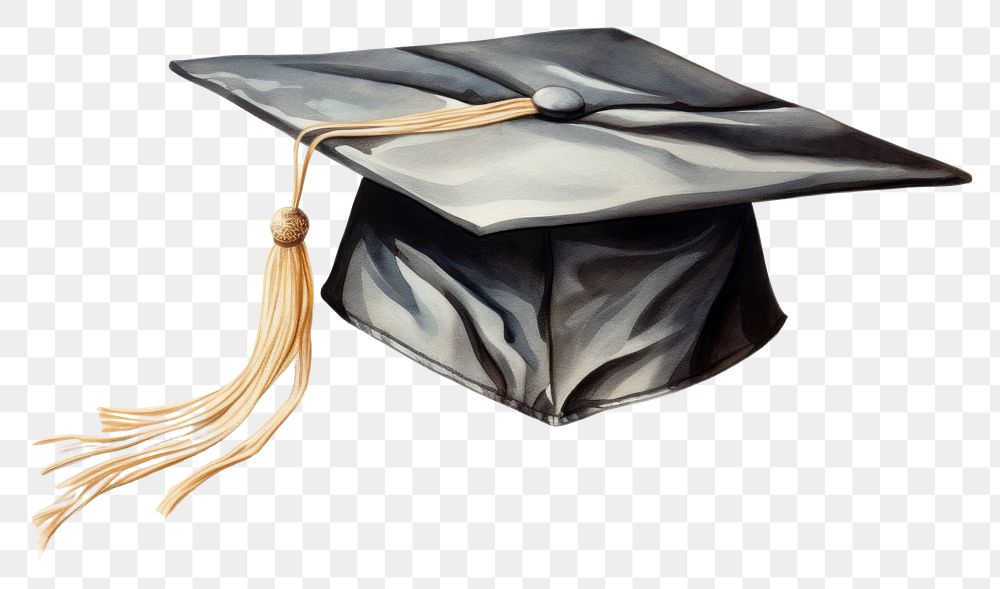 PNG Painting of graduation cap drawing paper intelligence.