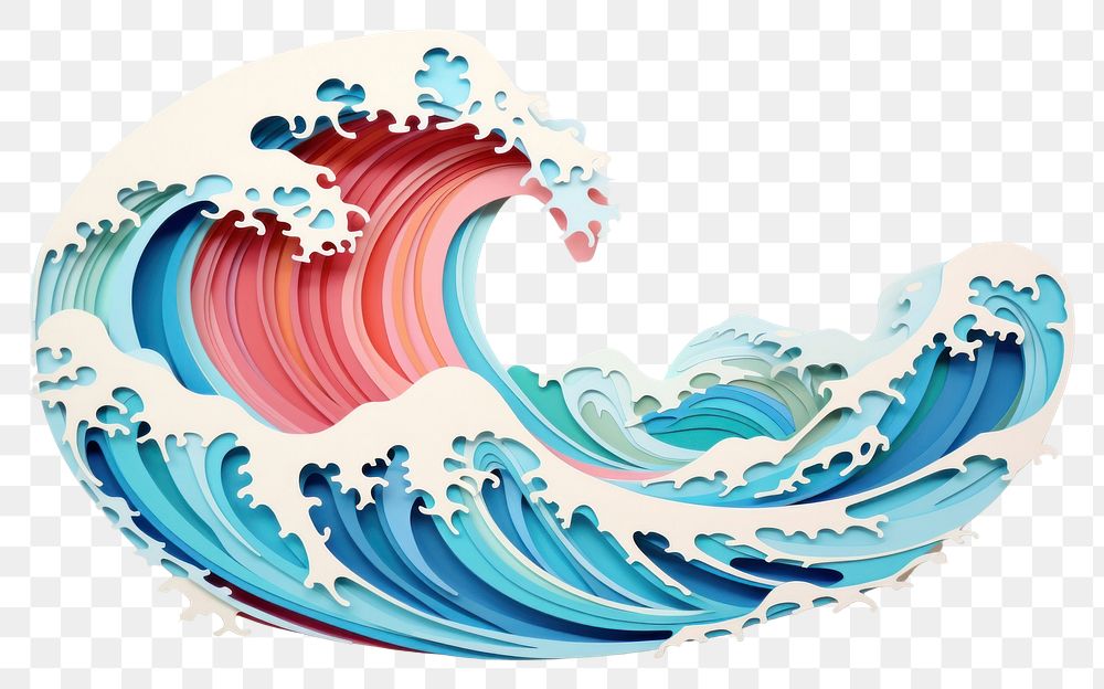 PNG Wave art pattern sea.