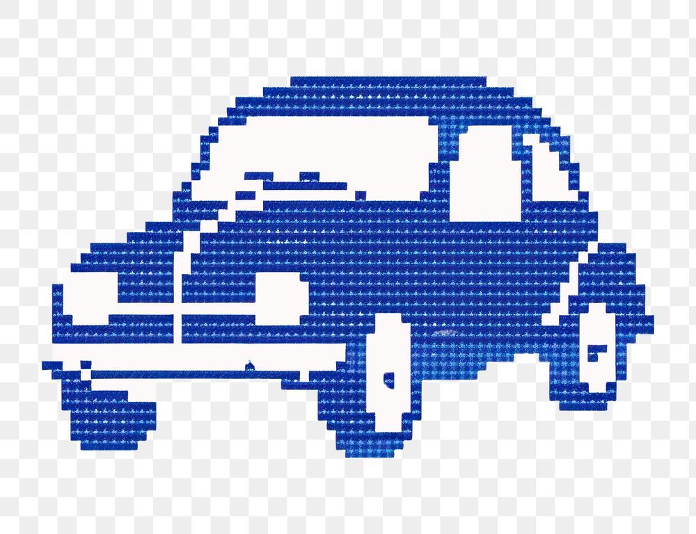 PNG  Cross stitch car vehicle transportation automobile.