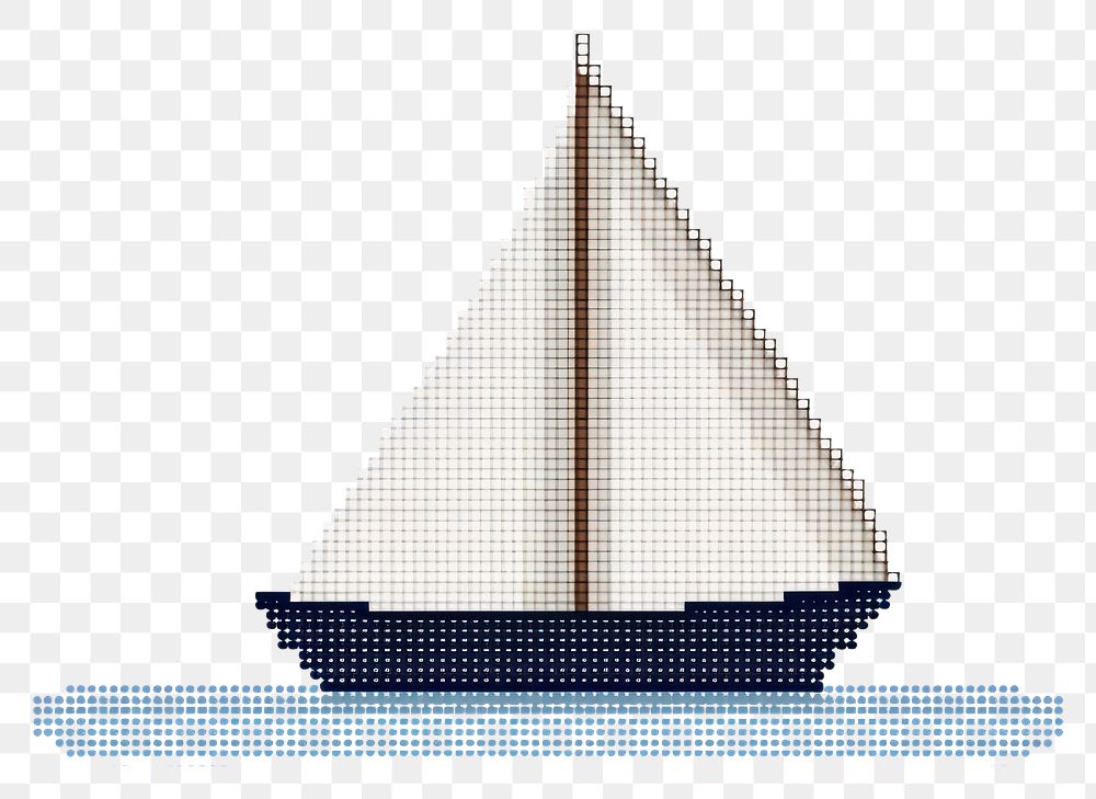 PNG  Cross stitch boat watercraft sailboat vehicle.