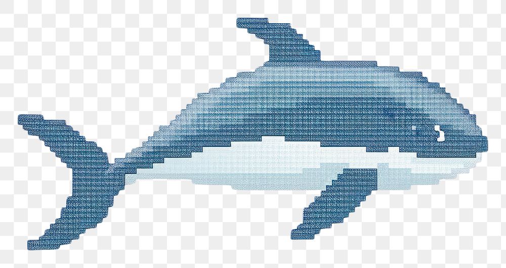 PNG  Cross stitch whale dolphin animal mammal.