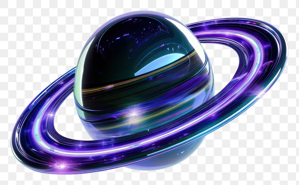 PNG Neon saturn astronomy universe sphere.
