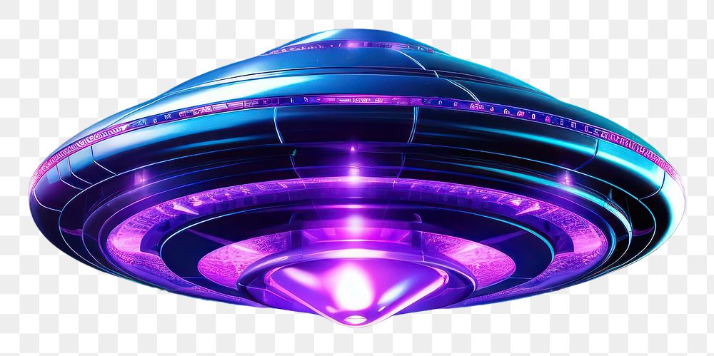 PNG Neon ufo in space light astronomy universe.