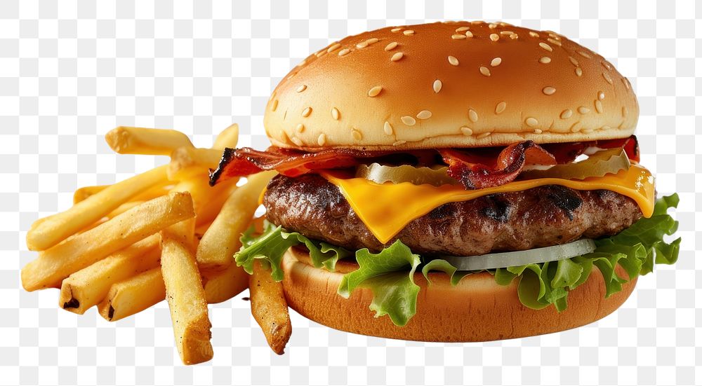 PNG Cheeseburger hamburger cheese food meal.