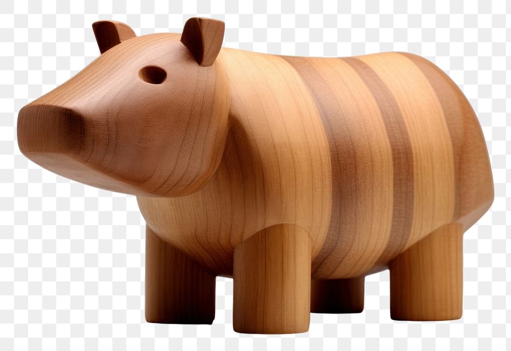 PNG Minimal hippo wood white background representation.