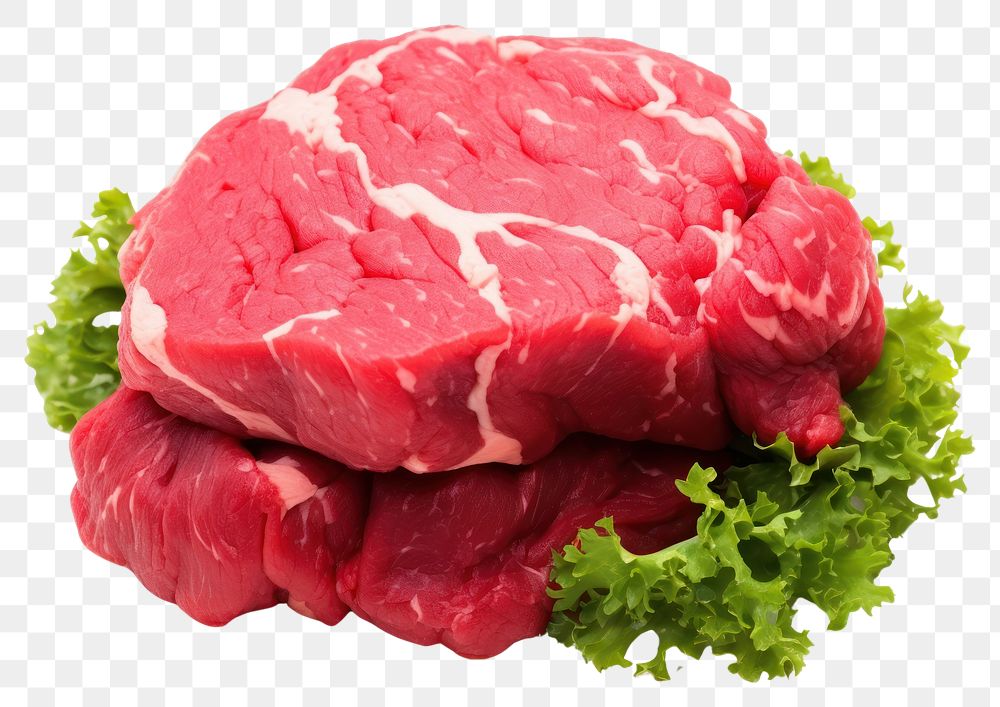 PNG Raw fresh beef steak meat food.
