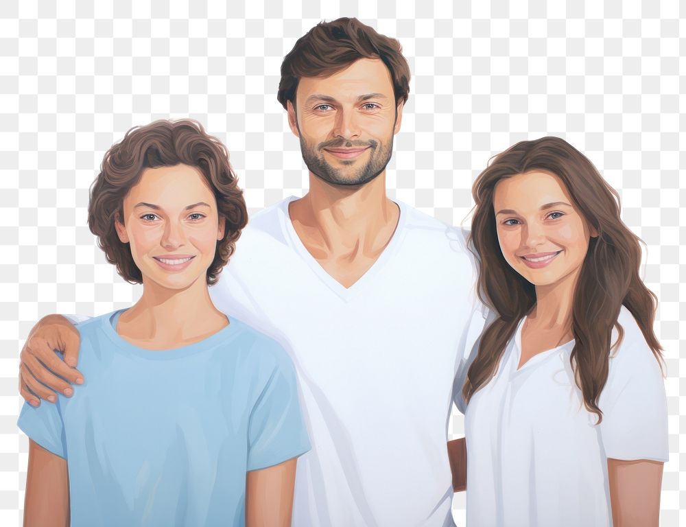 PNG Family portrait t-shirt sleeve.