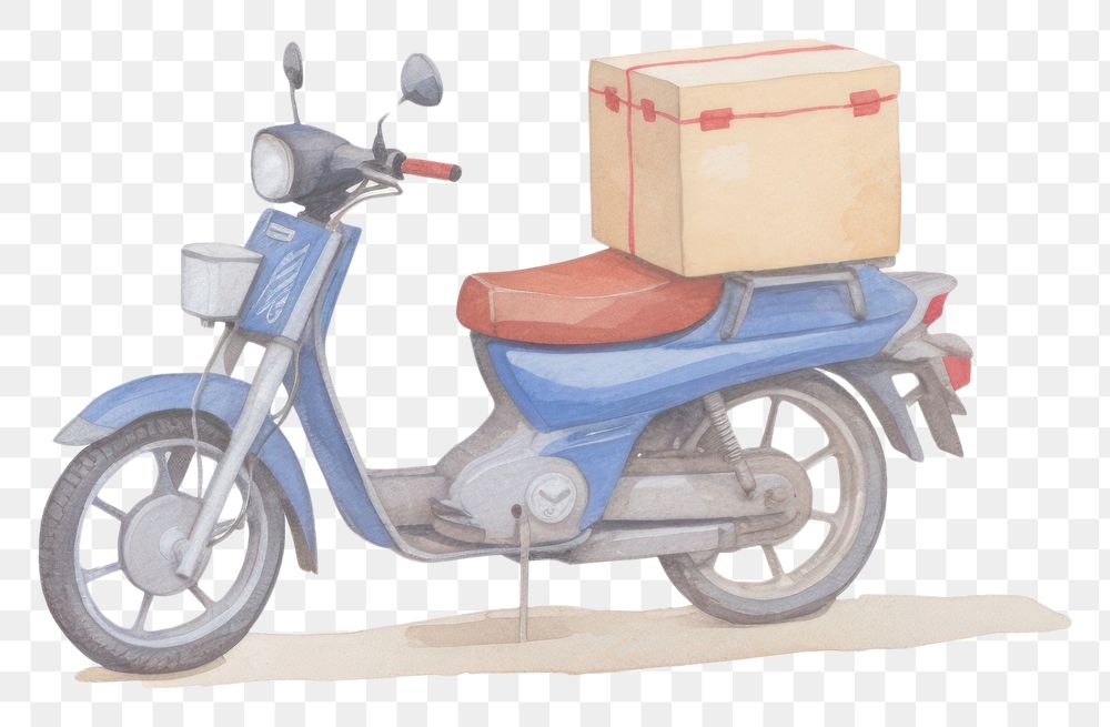 PNG Food deliver motorcycle cardboard vehicle.