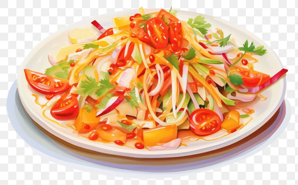 PNG Papaya salad food meal dish.