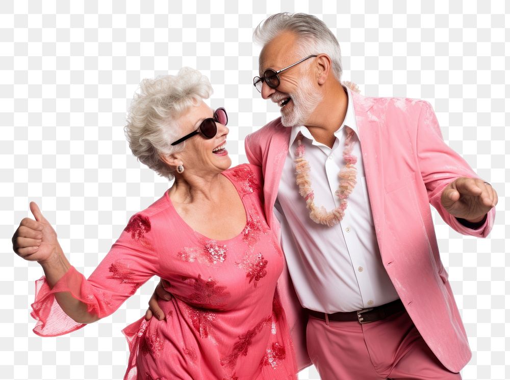 PNG Senior couple retirement laughing glasses.