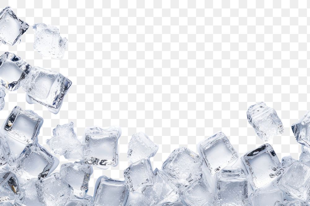 PNG Pile of mini ice cubes backgrounds snow white background.