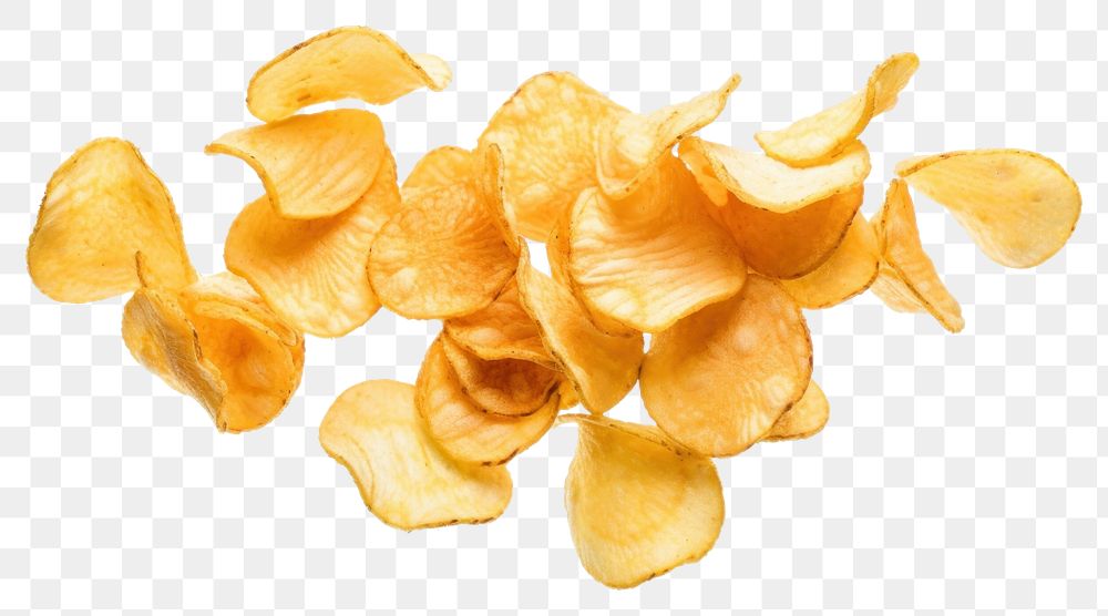 PNG Potato chips petal food white background.