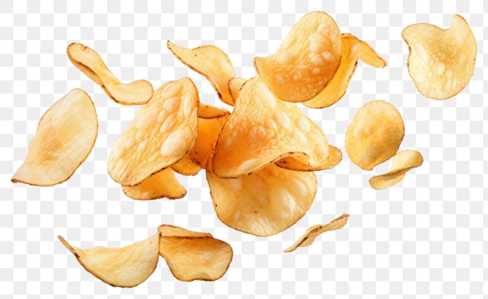 PNG Potato chips snack food white background.