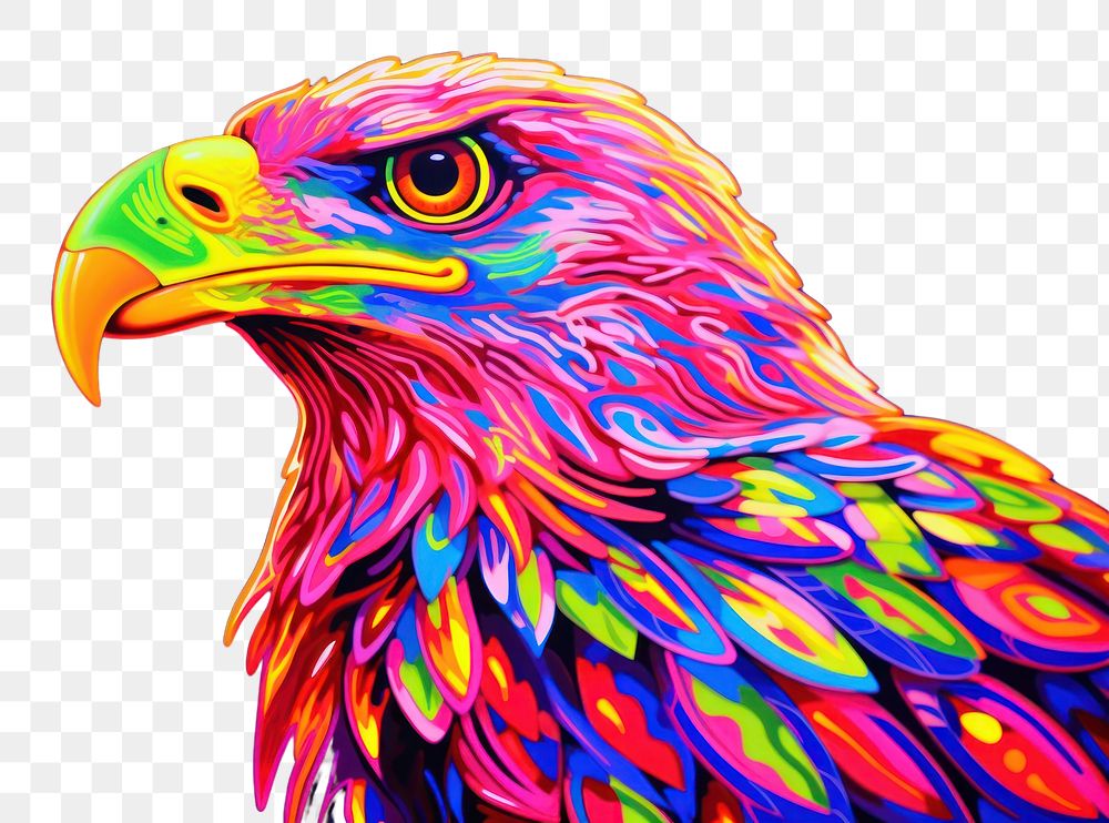 PNG  Black light oil painting of eagle pattern animal purple.