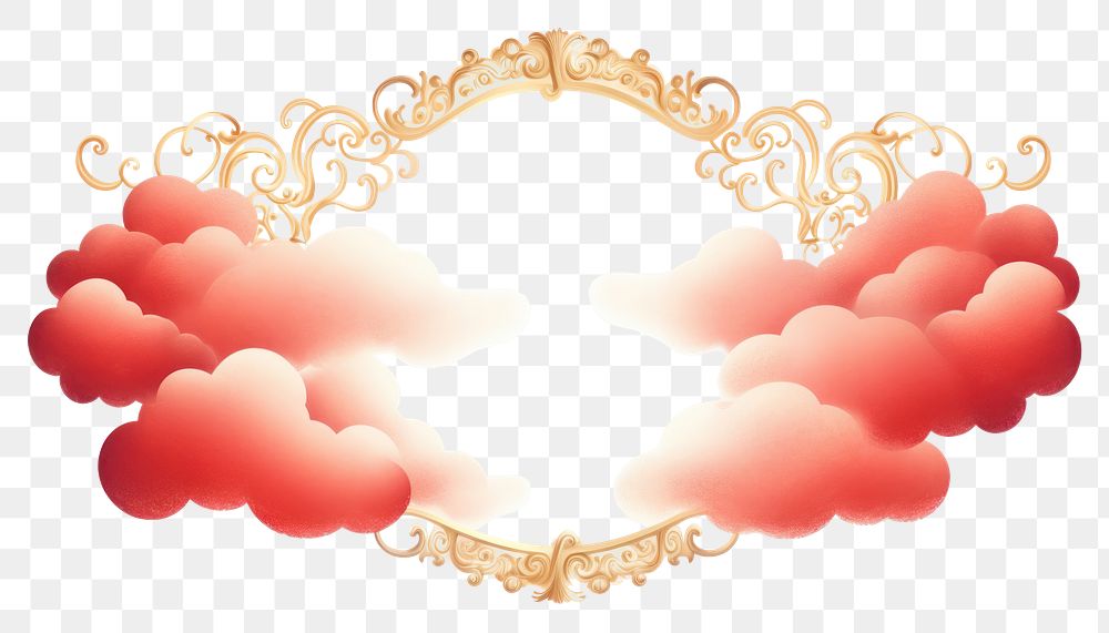 PNG Cloud with red frame backgrounds gold white background.