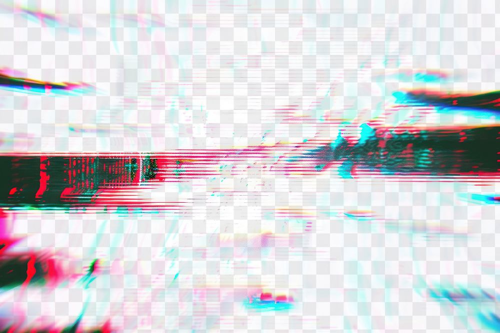 PNG glitch overlay effect, transparent background