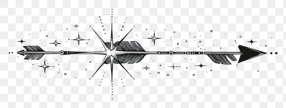PNG Arrow celestial drawing line white background