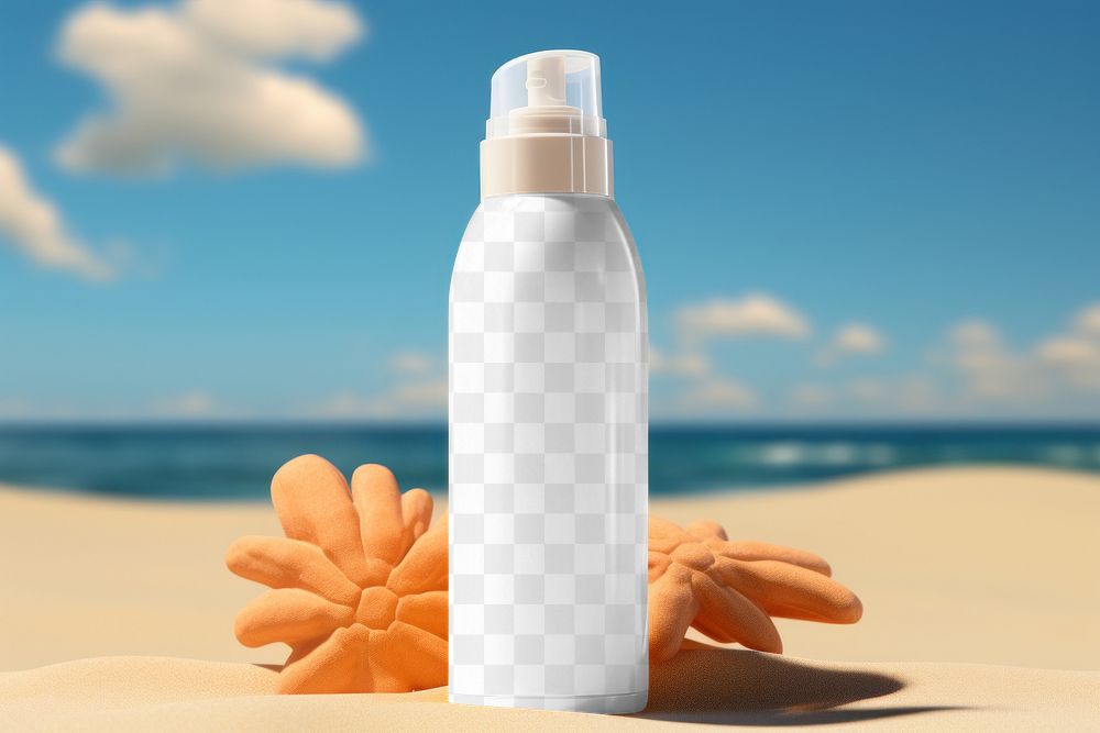 Aerosol spray bottle png product mockup, transparent design