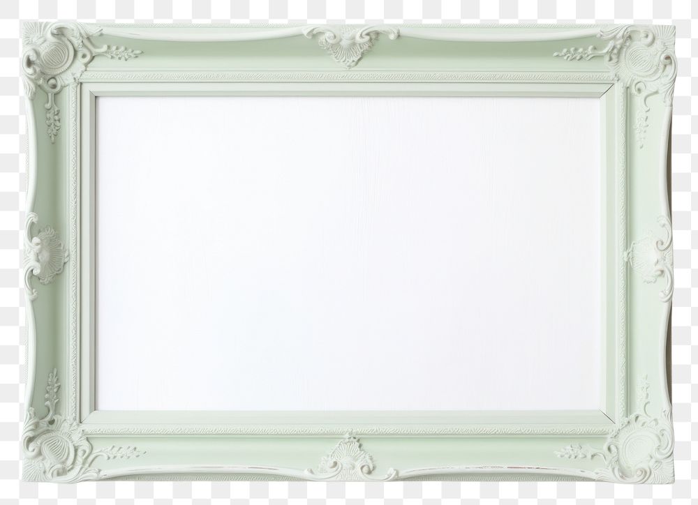 PNG Mirror frame green white background.