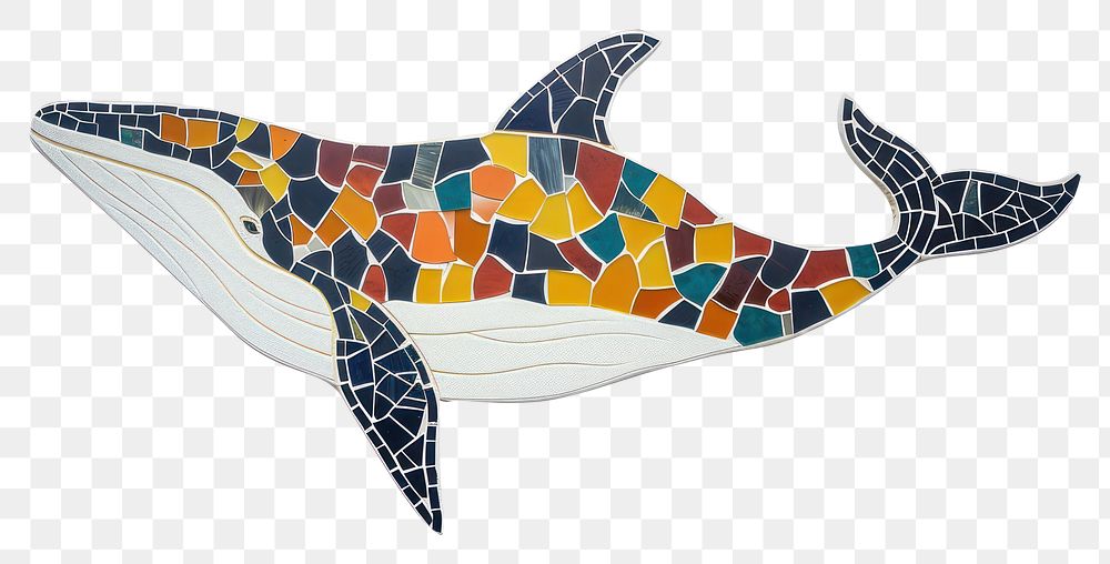 Mosaic tiles of whale animal shark fish