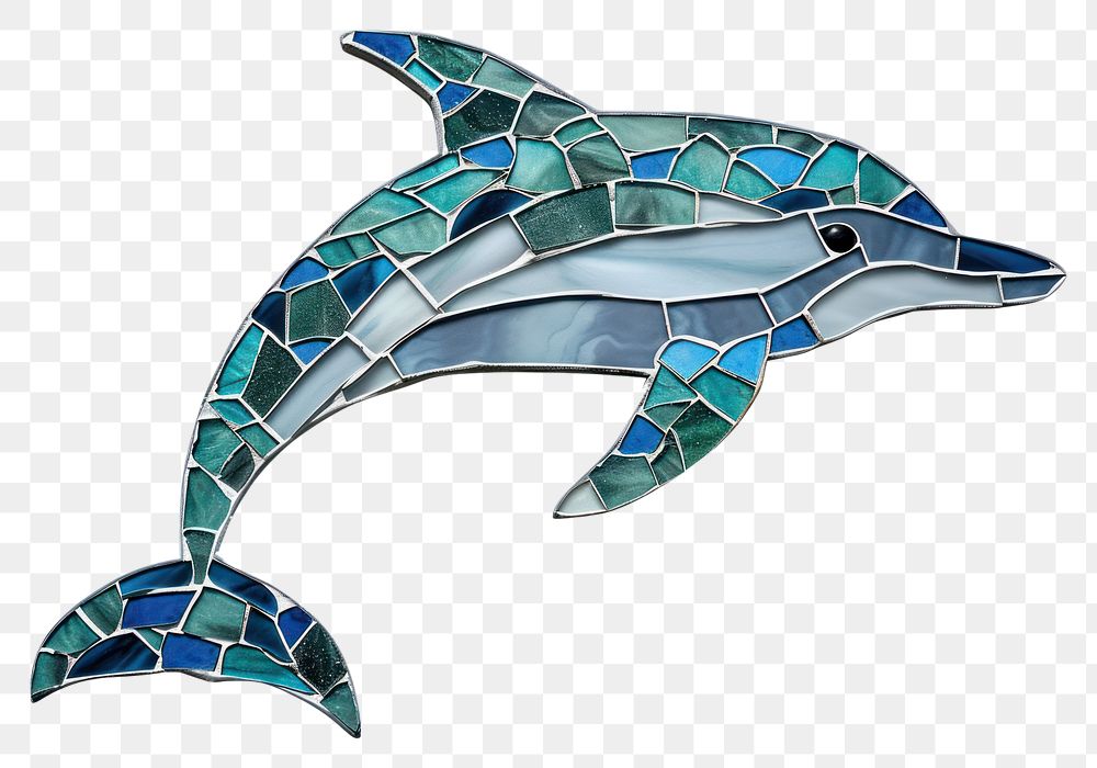 Mosaic tiles of dolphin animal fish wildlife.