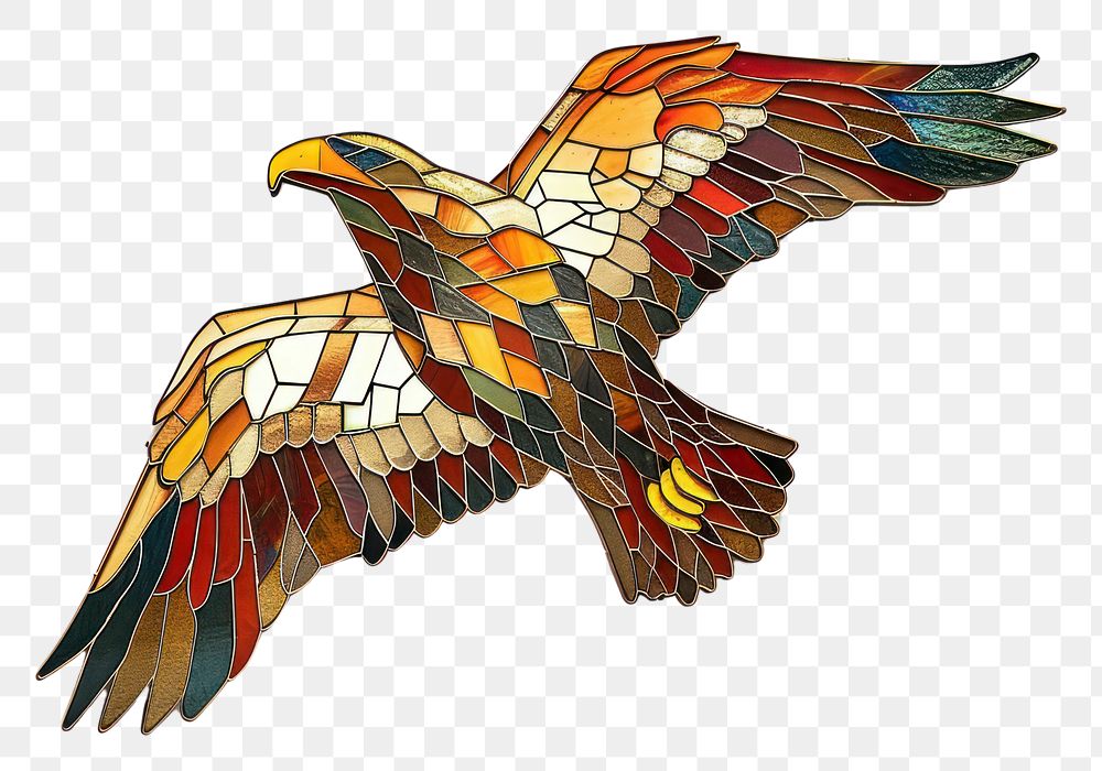 Mosaic tiles of eagle flying bird creativity.