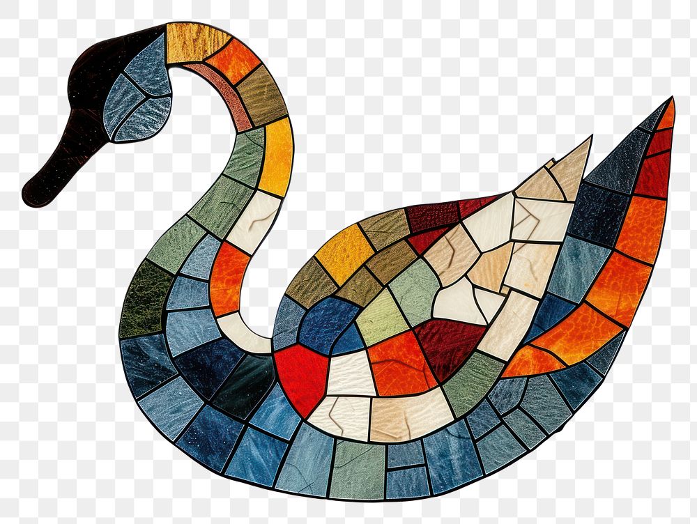Mosaic tiles of swan art creativity handicraft.