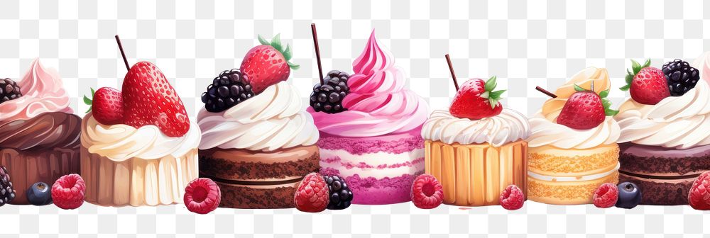PNG Desserts cupcake cream berry.