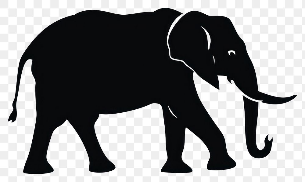 PNG Elephant silhouette wildlife drawing.