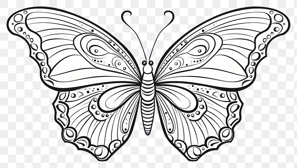 PNG A butterfly drawing pattern sketch.