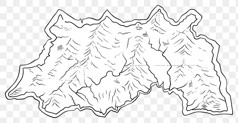 PNG A map drawing sketch line.