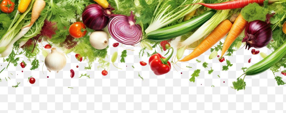 PNG Flying mixed vegetables border backgrounds carrot plant.