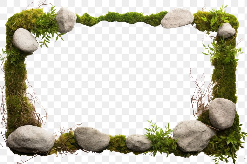 PNG Grass field small plant and stones outdoors nature frame