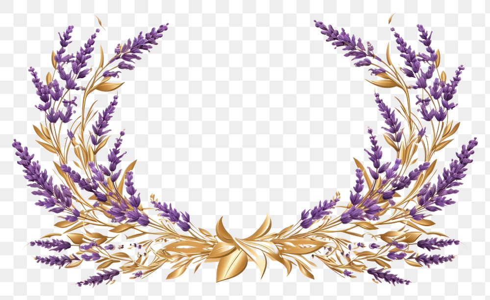 PNG Lavender Linear vector gold pattern flower shape.