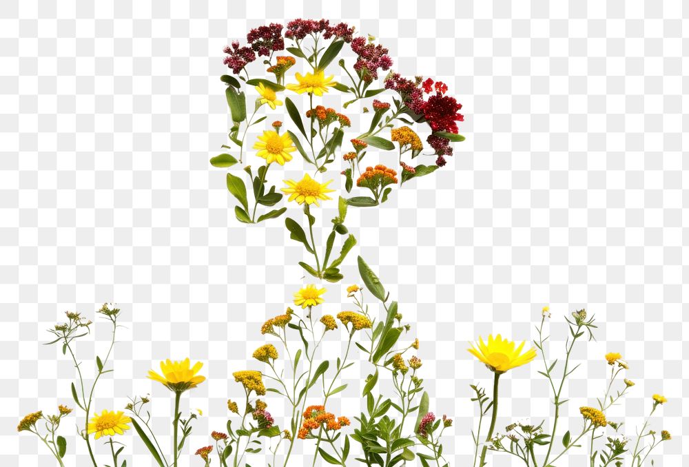 PNG Flat flower mother silhouette shape nature plant petal.