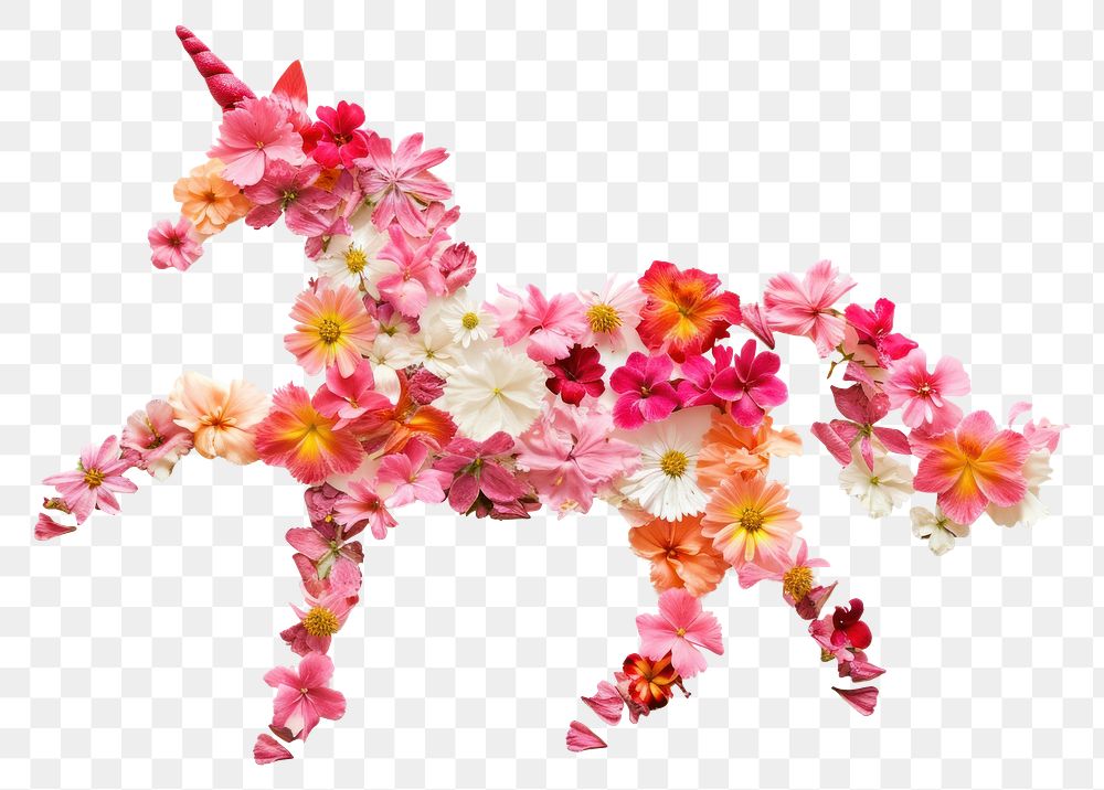 PNG Flat flower unicorn icon shape nature petal plant.