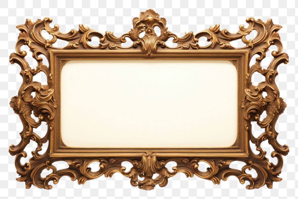 PNG Baroque frame vintage rectangle white background architecture.