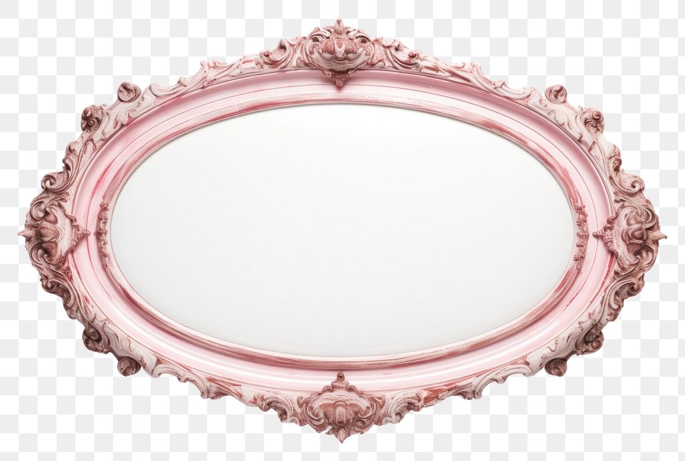 PNG Oval frame vintage rectangle mirror photo.