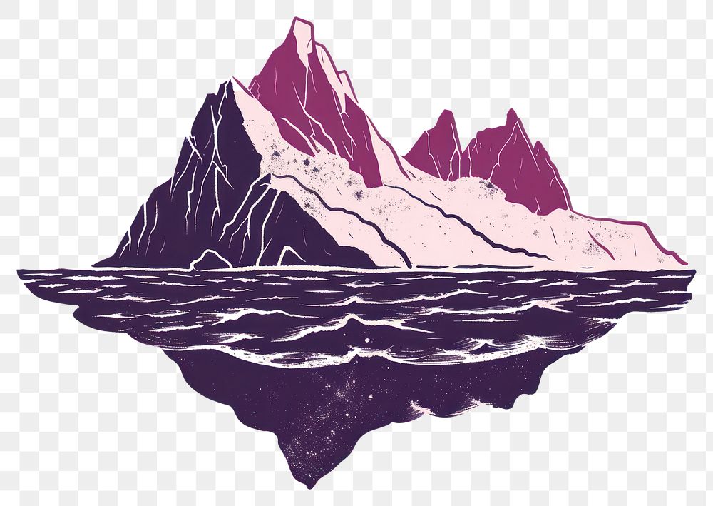 PNG  Red and purple of iceberg nountain mountain nature art.